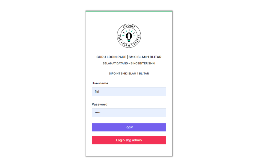 Penggunaan Aplikasi Poin Siswa SiPoint di SMK Islam 1 Blitar