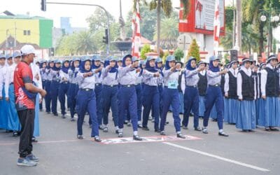 Lomba Gerak Jalan, SMK Islam 1 Blitar Meriahkan Jelang HUT RI ke-78 di Kota Blitar