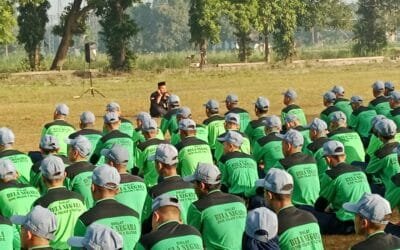 Lokasi Bela Negara Lapangan Jatimalang Diramaikan oleh Tahlil yang Diadakan oleh SMK Islam 1 Blitar untuk Mengenang Almarhumah Ibu Wini Lestari