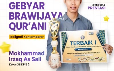 Selamat kepada Mohammad Irzaq As Sail, Juara Terbaik 1 Musabaqah Khattil Qur’an Kategori Kaligrafi Kontemporer di Gebyar Brawijaya Qur’ani Nasional X 2024