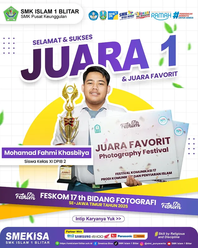 Selamat! Mohamad Fahmi Khasbilya Raih Juara 1 dan Juara Favorit Lomba Fotografi FESKOM ke-17 Tingkat Jawa Timur