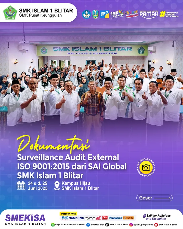 Surveillance Audit External ISO 9001:2025, Komitmen SMK Islam 1 Blitar Menjaga Mutu Pendidikan Internasional