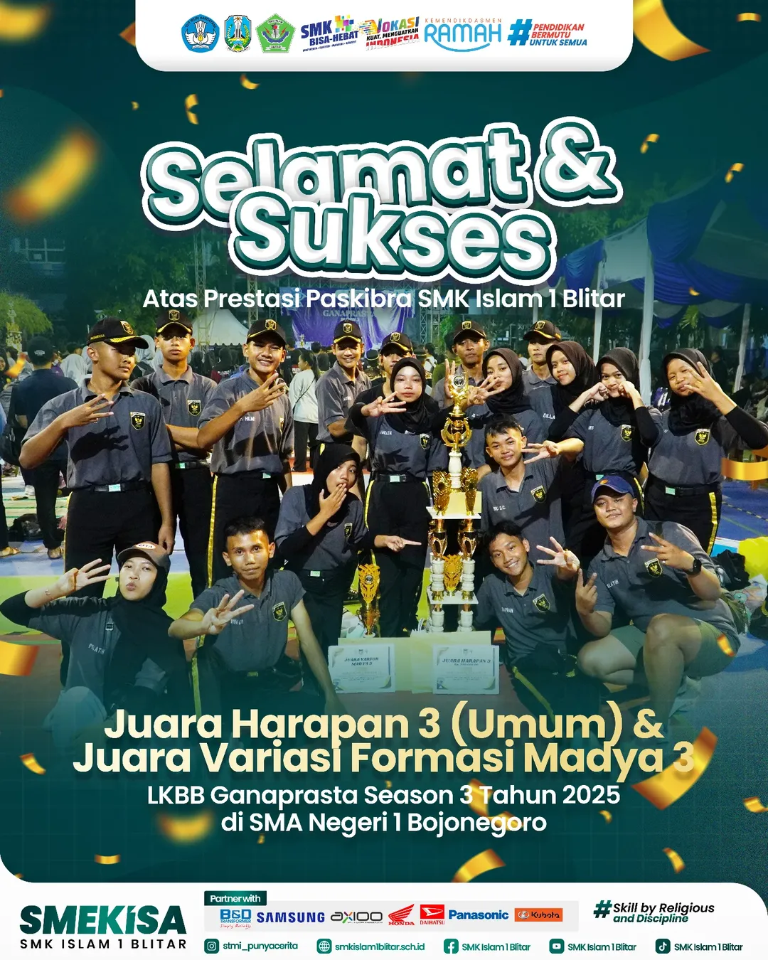 Tim Paskibra SMK Islam 1 Blitar Raih Prestasi di LKBB Ganaprasta Season 3 Tahun 2025