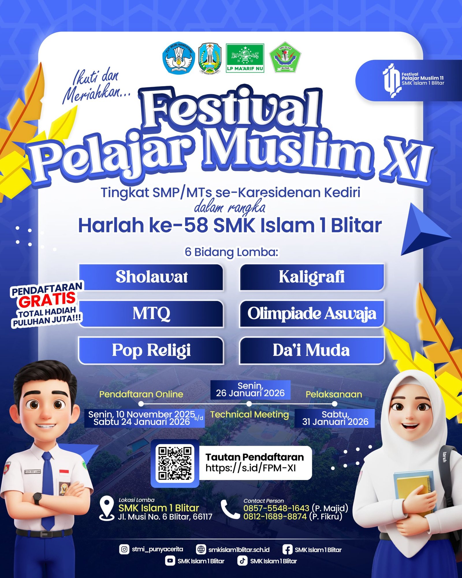 SMK Islam 1 Blitar Gelar Festival Pelajar Muslim XI se-Karesidenan Kediri